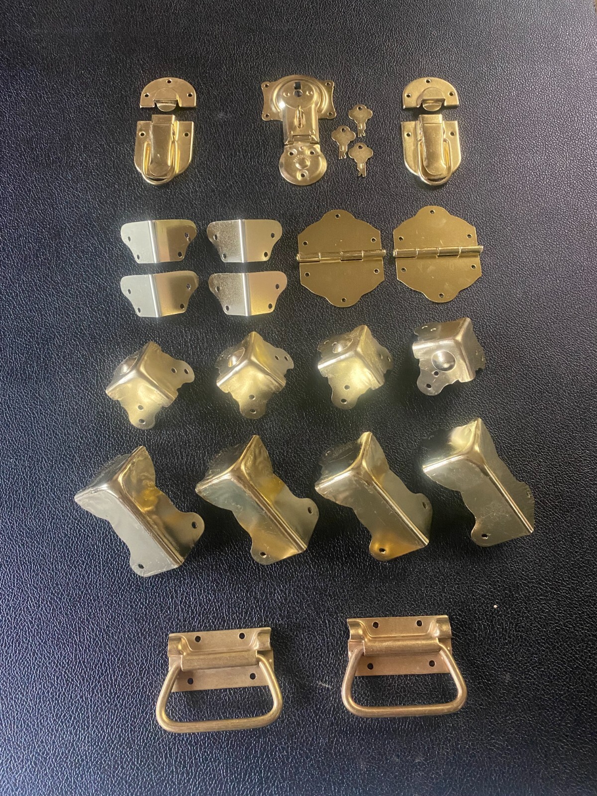 Vintage Steamer Trunk Hardware complete kit to make a full trunk project. gallery