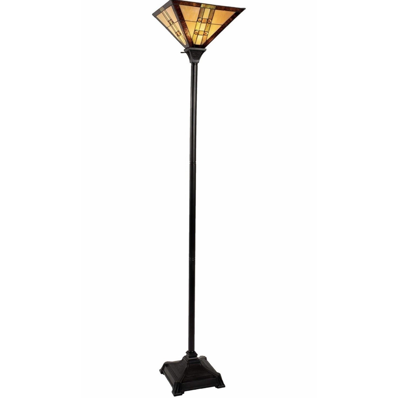 Tiffany Style Floor Lamp Mission Stained Glass Torchiere Lavish Home 72-TIFF-7 gallery