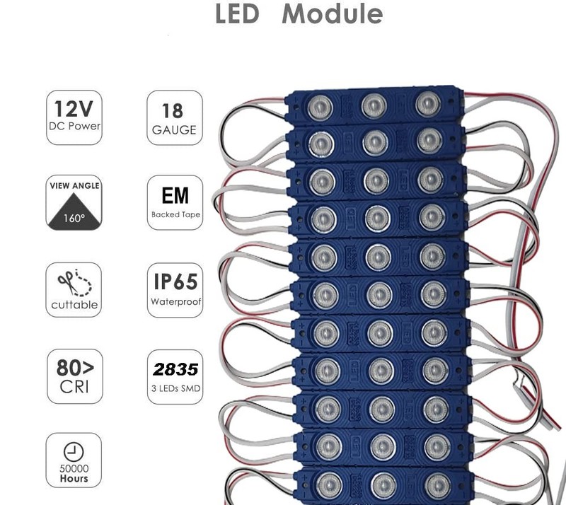 Storefront Lights 100PCS LED Module Blue Light for Signs 1.2W 12V DC 2835 SMD... gallery