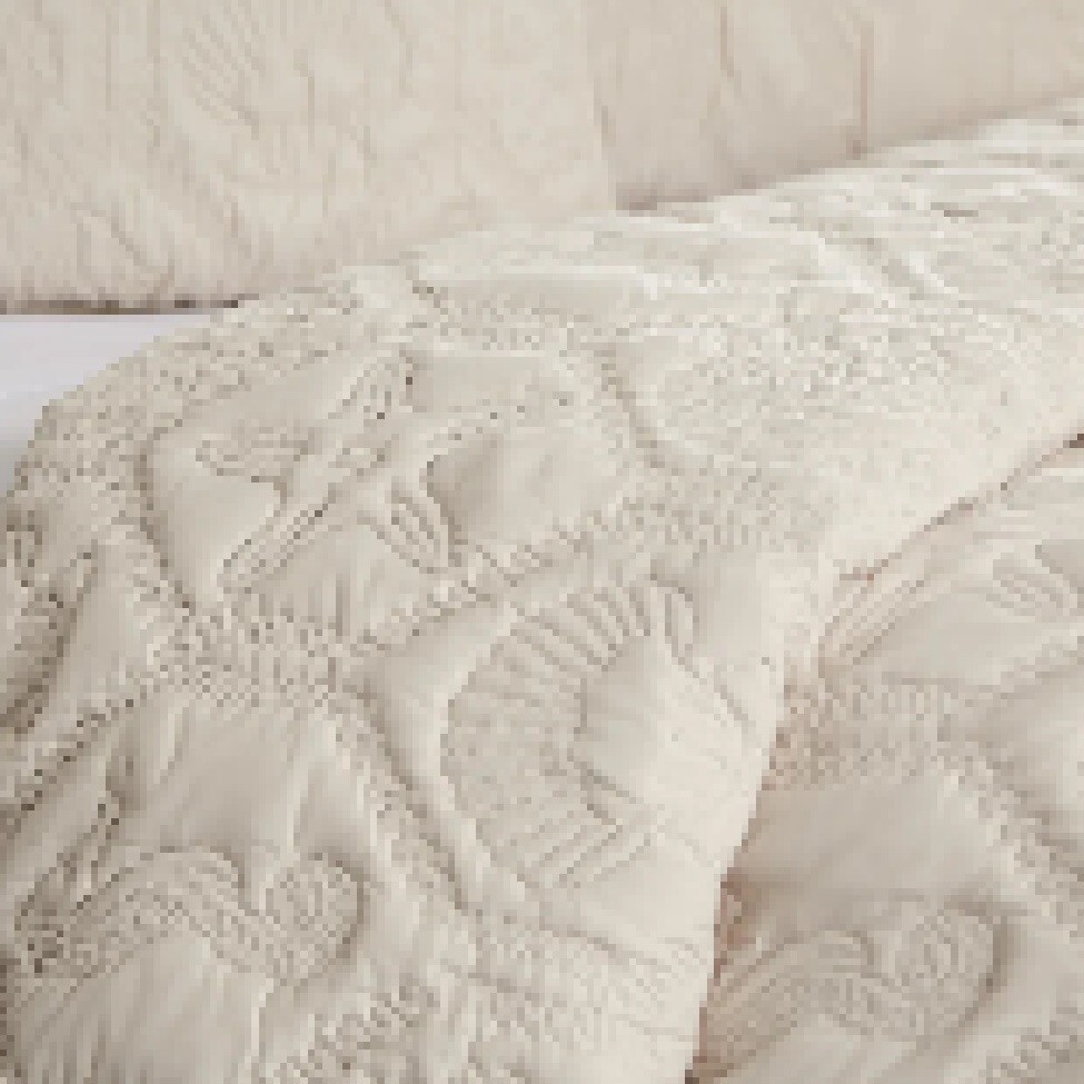 Coastal Quilt Set King Tan Sand Shell Ocean Sea Horse Pillow Shams Bedding Cover gallery