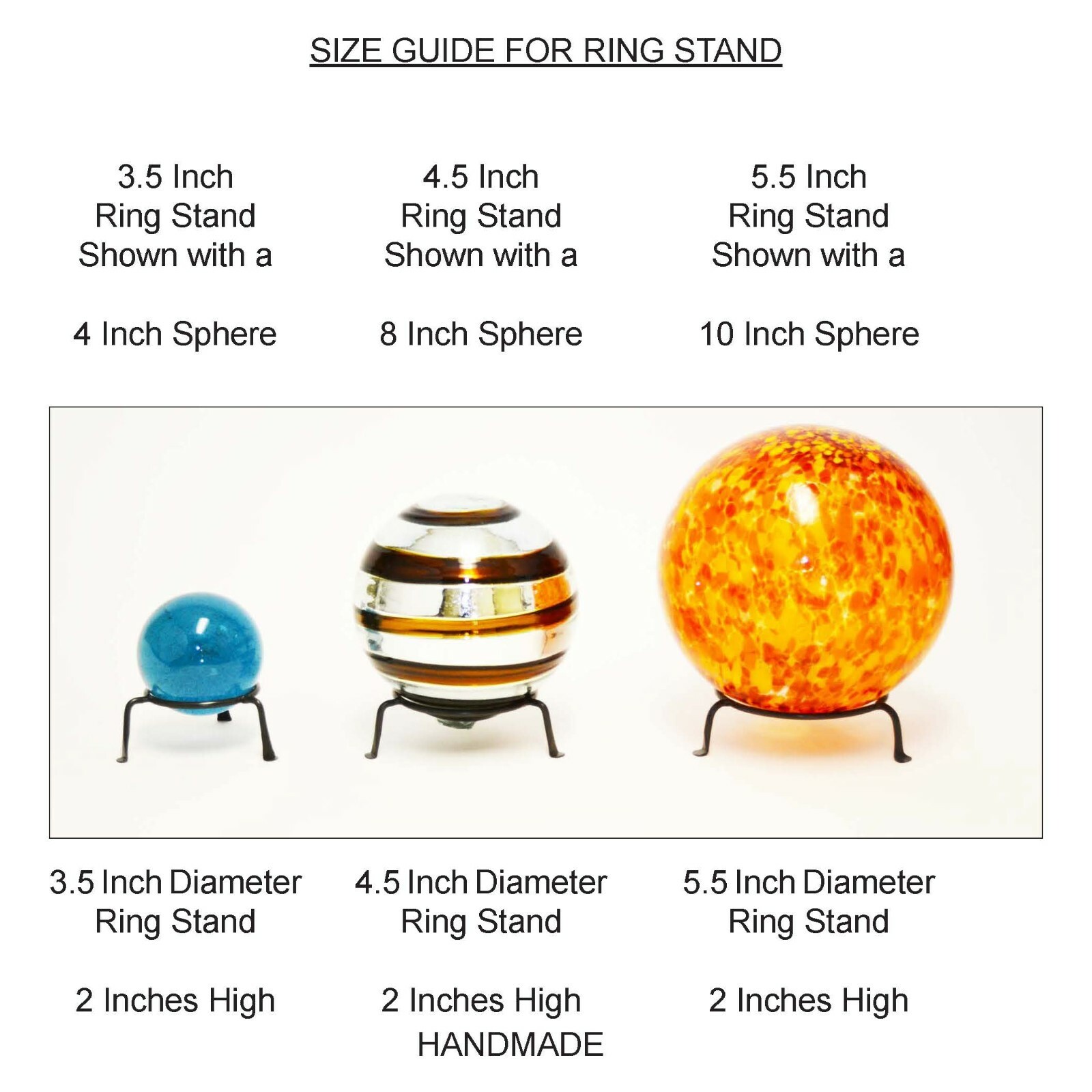 3.5 Inch Diameter Basic Iron Display Ring Stands-2 Inches High gallery