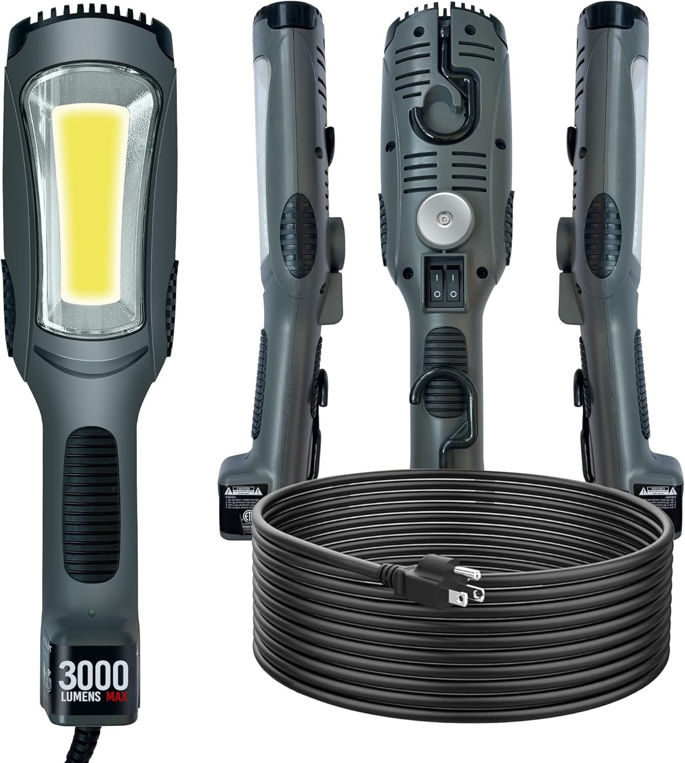 3000 Lumen Portable LED Work Light with Outlet, Magnet & Hook for Mechanics gallery