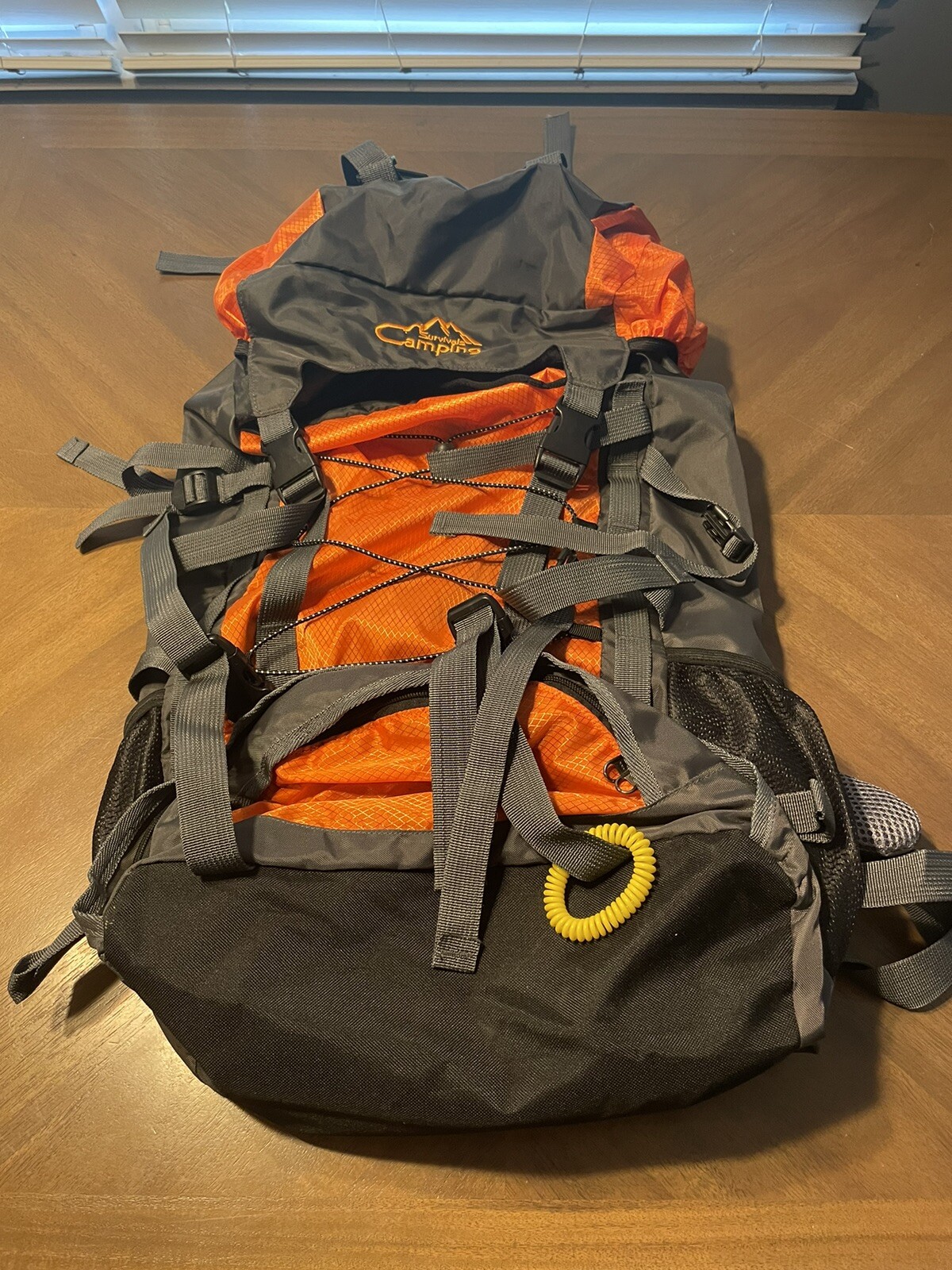 Survivals Camping Pack Orange Lightly Used 7 Pockets