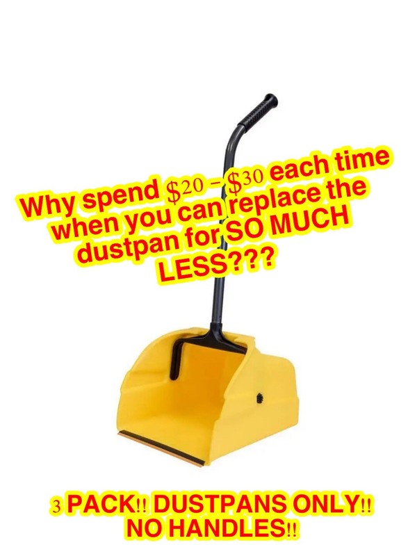 Quickie (3 PACK) Yellow Replacement Jumbo Plastic DUSTPANS ONLY - (NO HANDLES) gallery