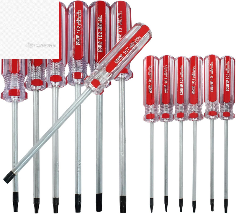 6 Pc Security Torx Screwdriver Set with Magnetic Tip, T10 T15 T20 T25 T27 T30 Cr gallery