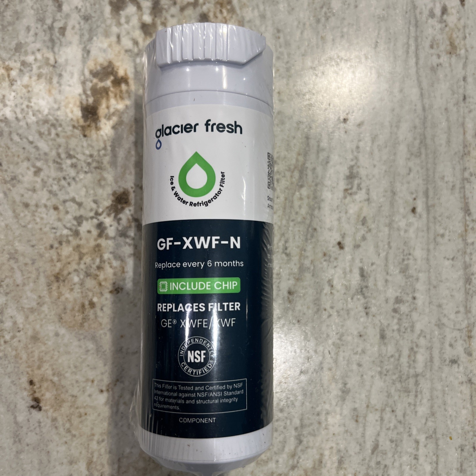 Glacier Fresh GF-XWF-N Replacement Water Filter w/ Chip for filter GE XWFE/XWF gallery