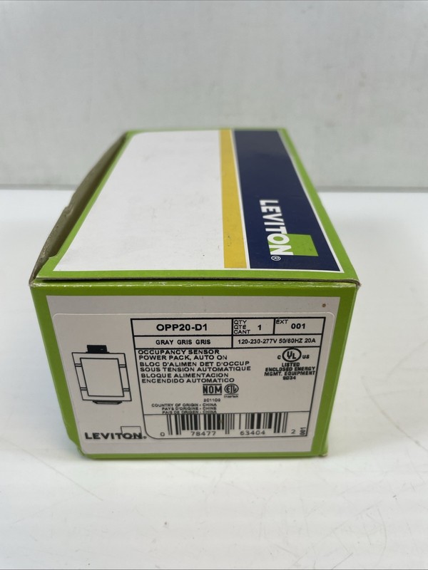 Leviton OPP20-D1 Occupancy Sensor Power Pack, Gray, 120-277V, 20A gallery