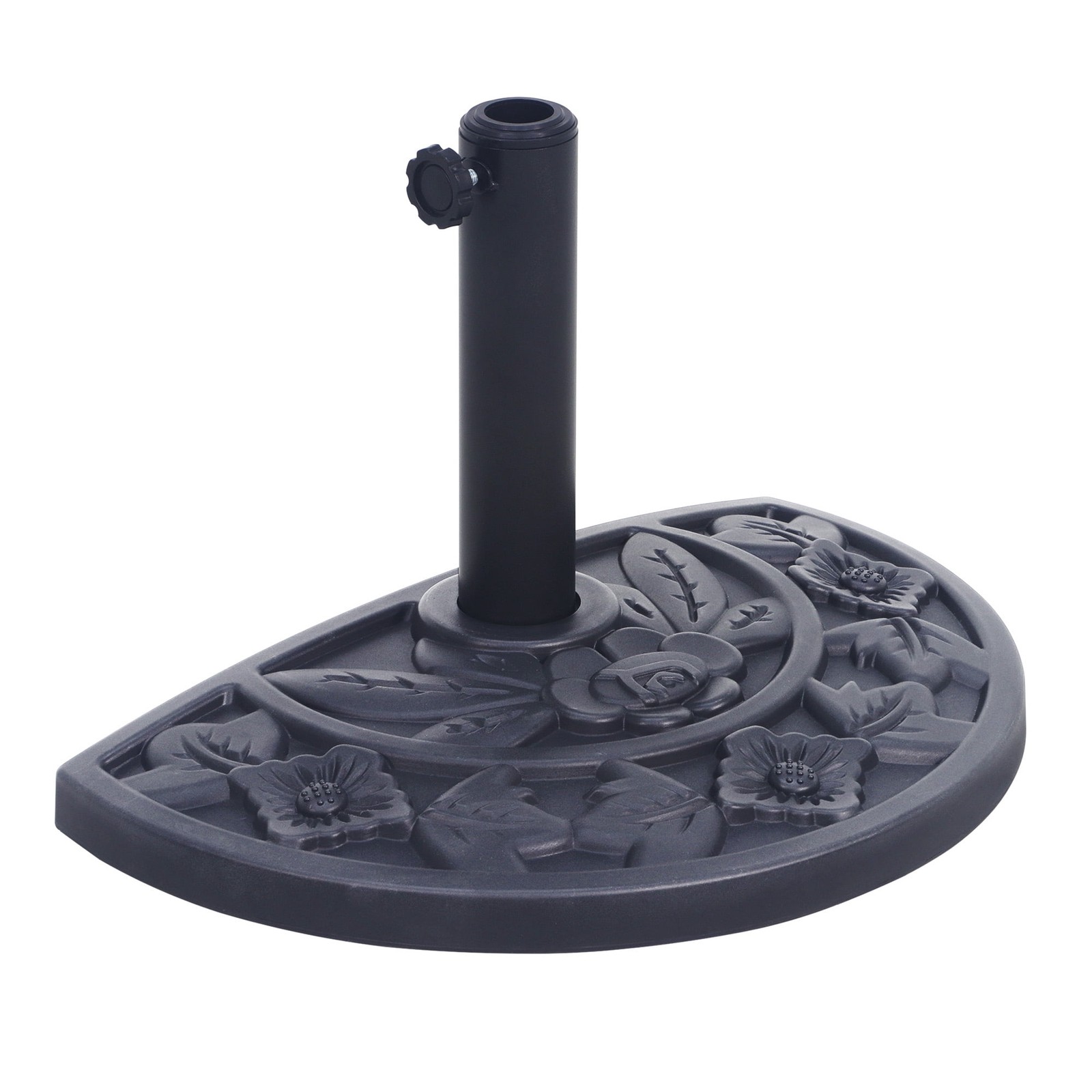 20 lbs Black Half Round Rose Pattern Outdoor Patio Umbrella Base umbrella Stand gallery