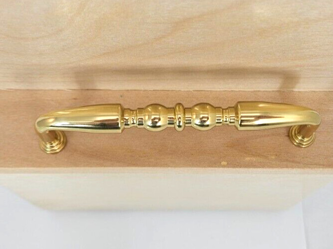 Polished Brass Pull CP-4-PB/9562 Handle 4"cc Colonial Estate Hardware 4.375" gallery