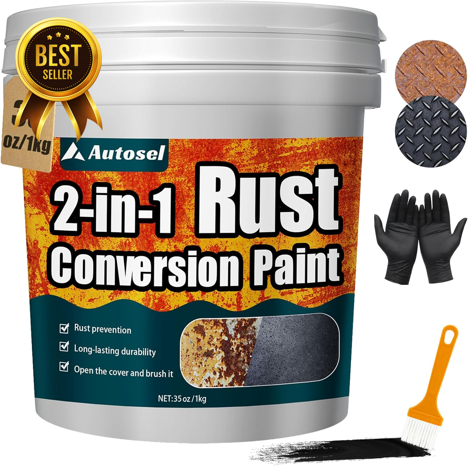2-in-1 Rust Converter Metal Primer Anti Rust Coating Paint 35 Oz gallery