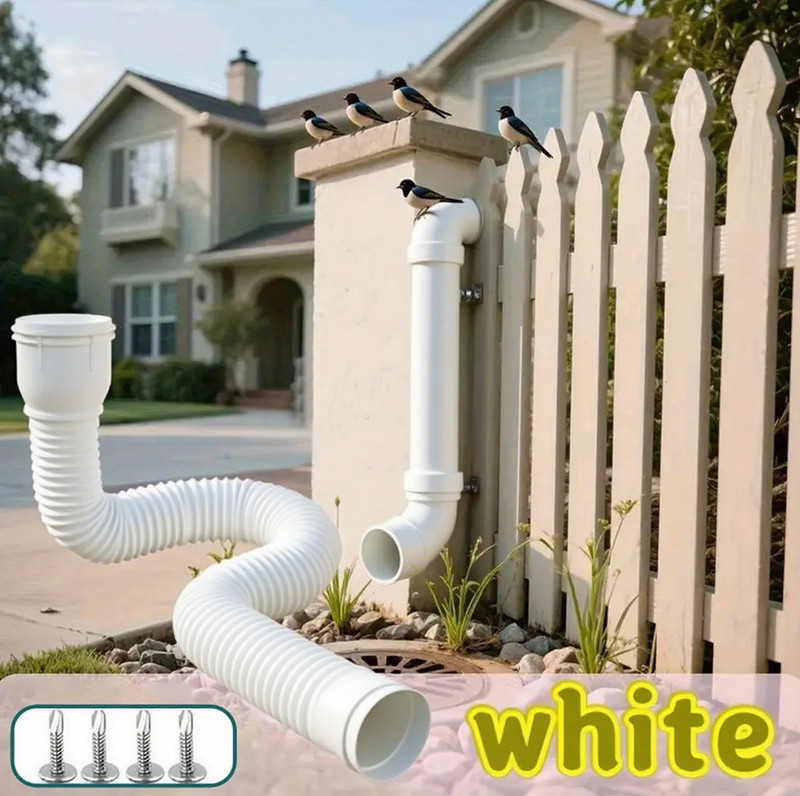 1pc Plastic Flexible Rain Gutter Downspout Extension 59in Drain Extender - NEW gallery