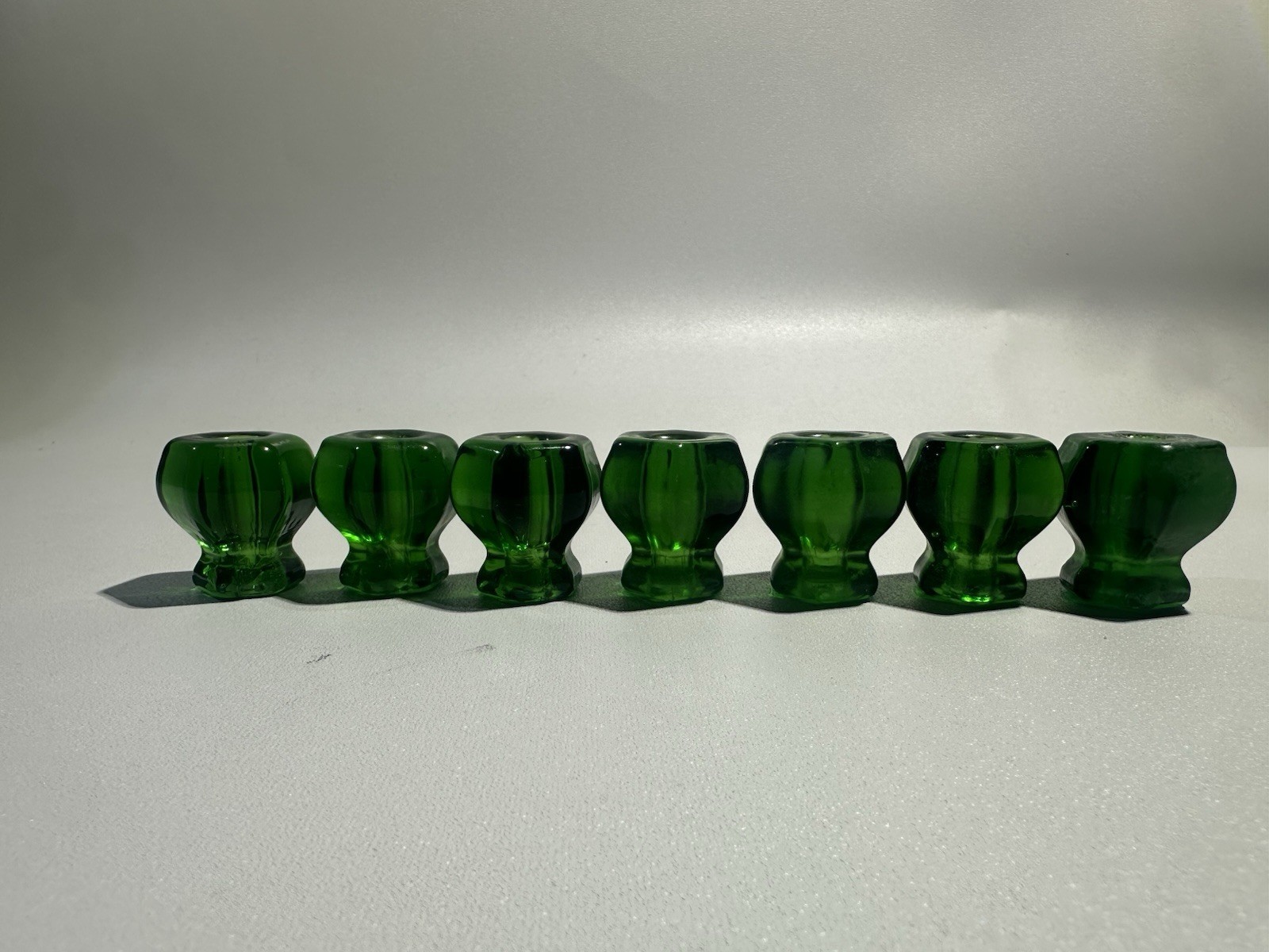 Emerald Green Glass Depression Style 1 Inch Cabinet Knobs Lot Of 7 With Fastener gallery