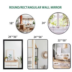 Bathroom Wall Mirror Vanity Makeup Mirror for Living Room Round/Rectangular