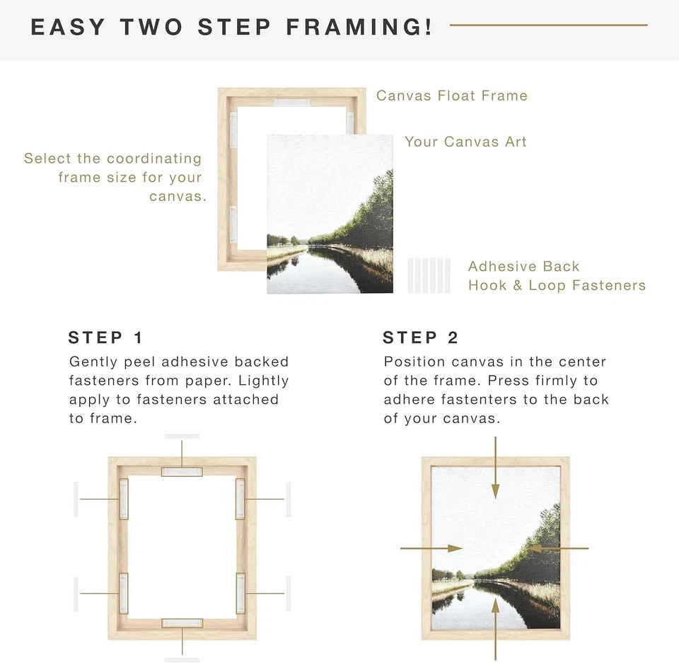 Canvas Float Frames 12X16 Frame, Natural Woodgrain for Finished Canvases, Vertic gallery