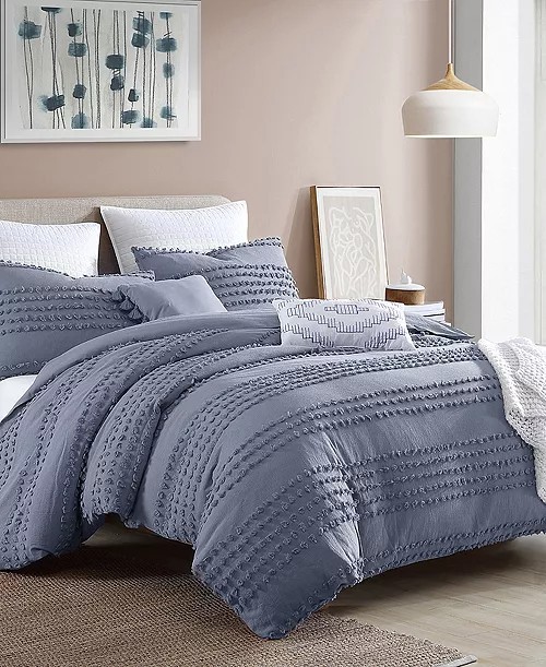 Swift Home King Comforter Set 5pc Marilla Dot Faded Denim Blue gallery