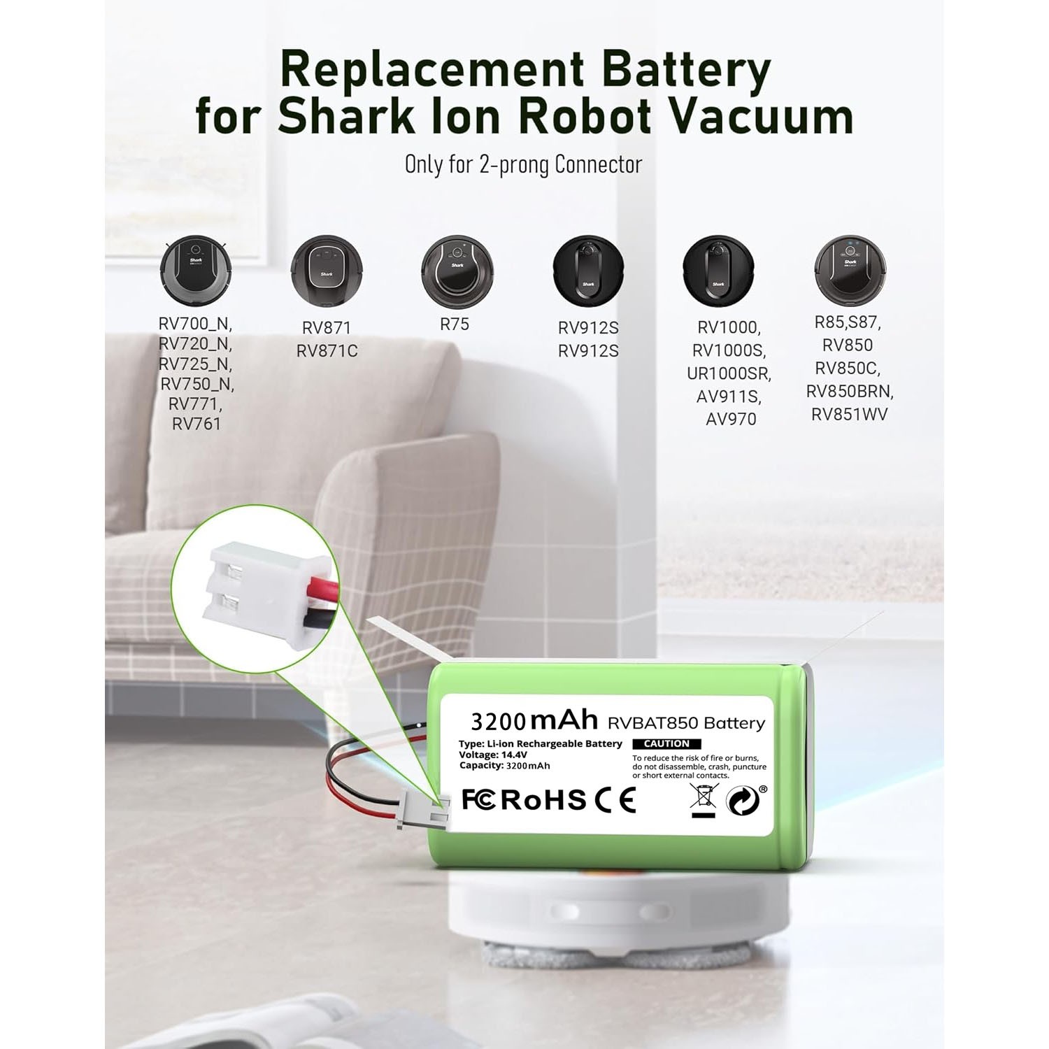 Battery Replacement for shark AV1010AE, AV1102A1US, AV1102ARUS, AV1110A1US gallery