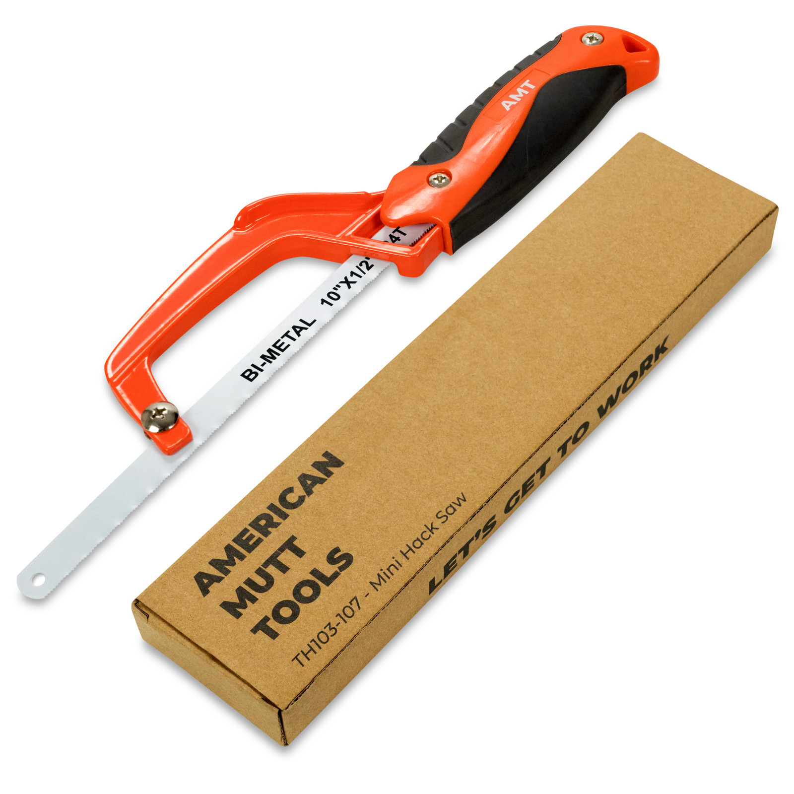 American Mutt Tools 10" Mini Hacksaw for Metal – Compact Hack Saw Bimetal Blade gallery