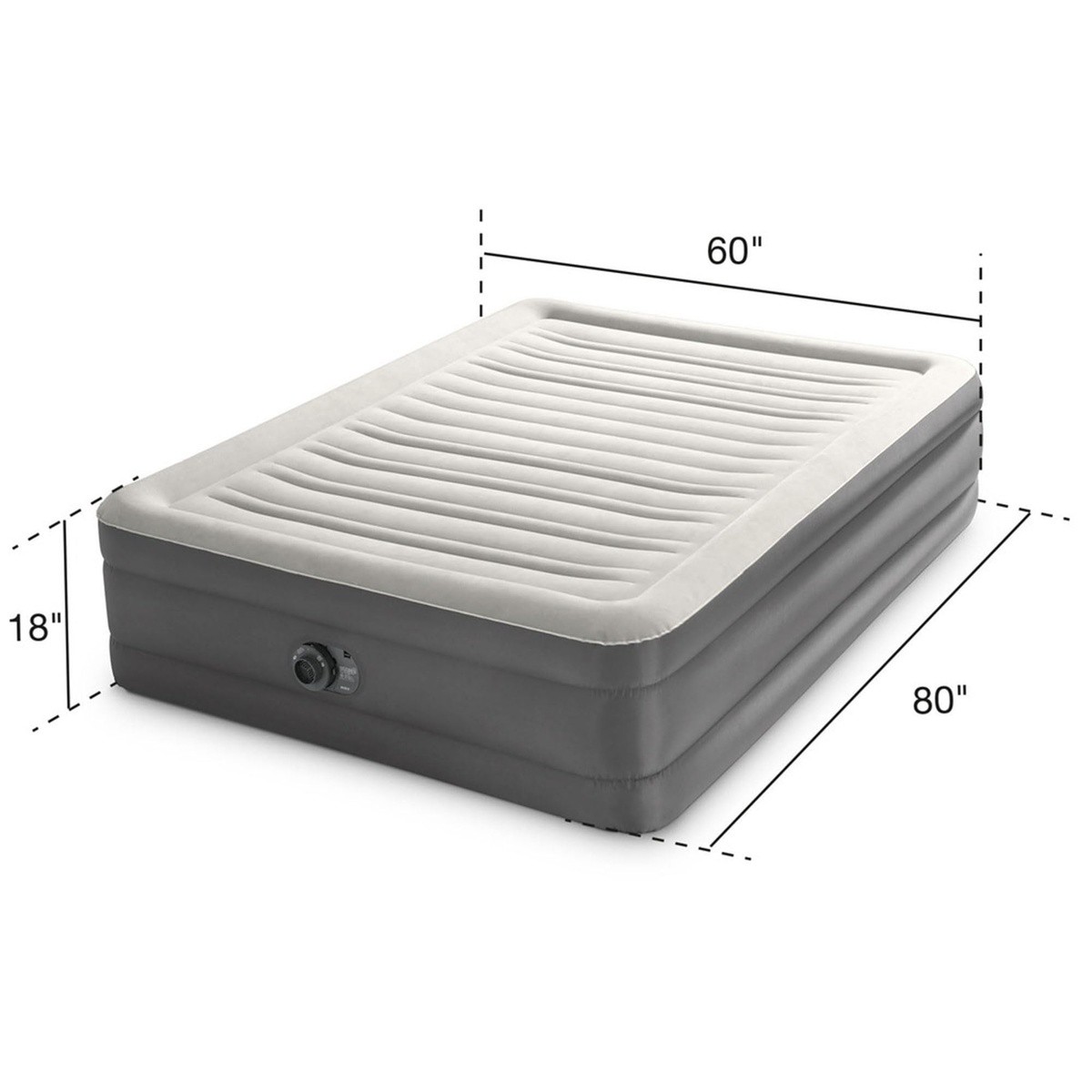 Intex Air Mattress Inflatable QUEEN Raised TruAire 18" with Internal 120V Pump gallery