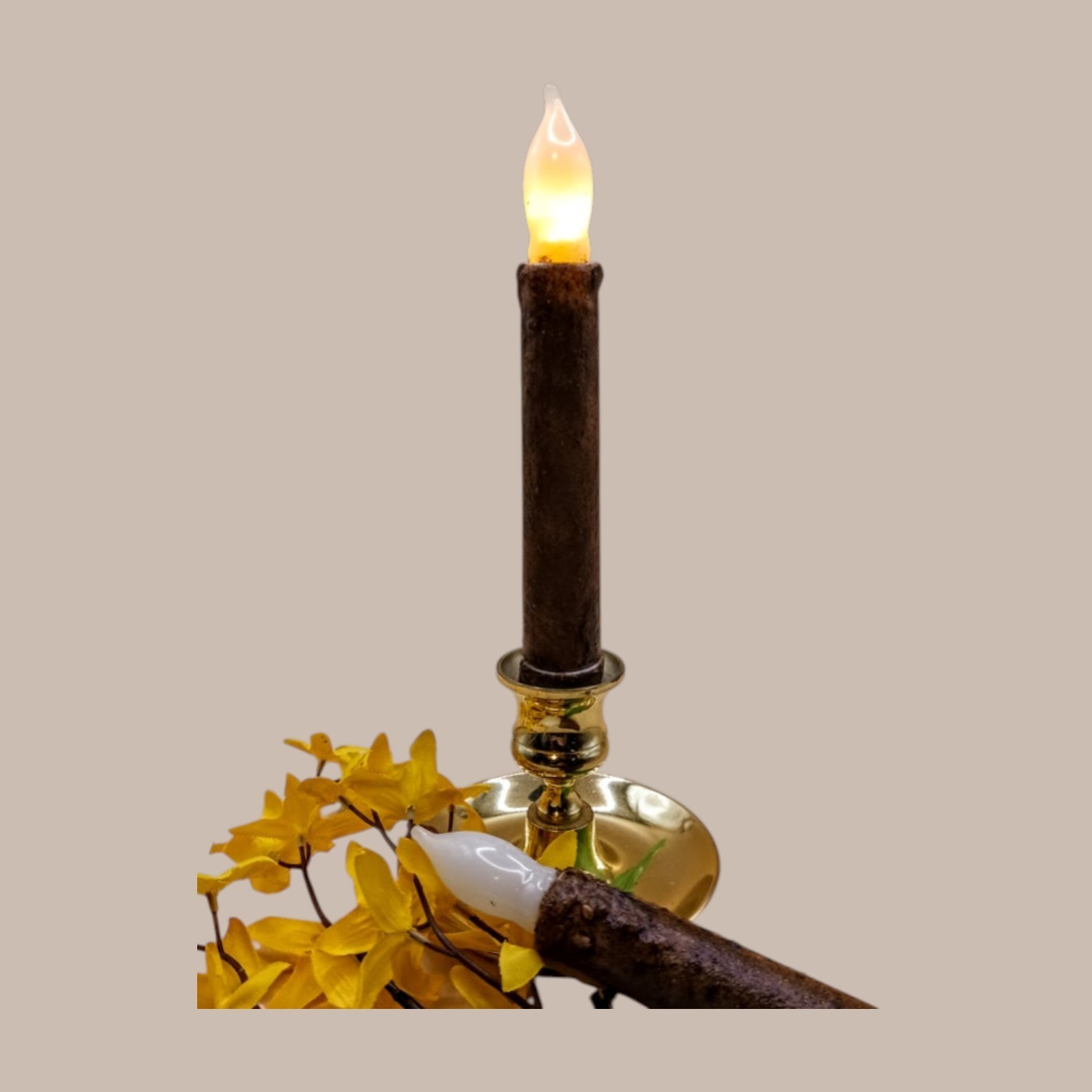 Cinnamon Grunged Candles--Battery Operated--NO TIMER--Handmade #155 D gallery