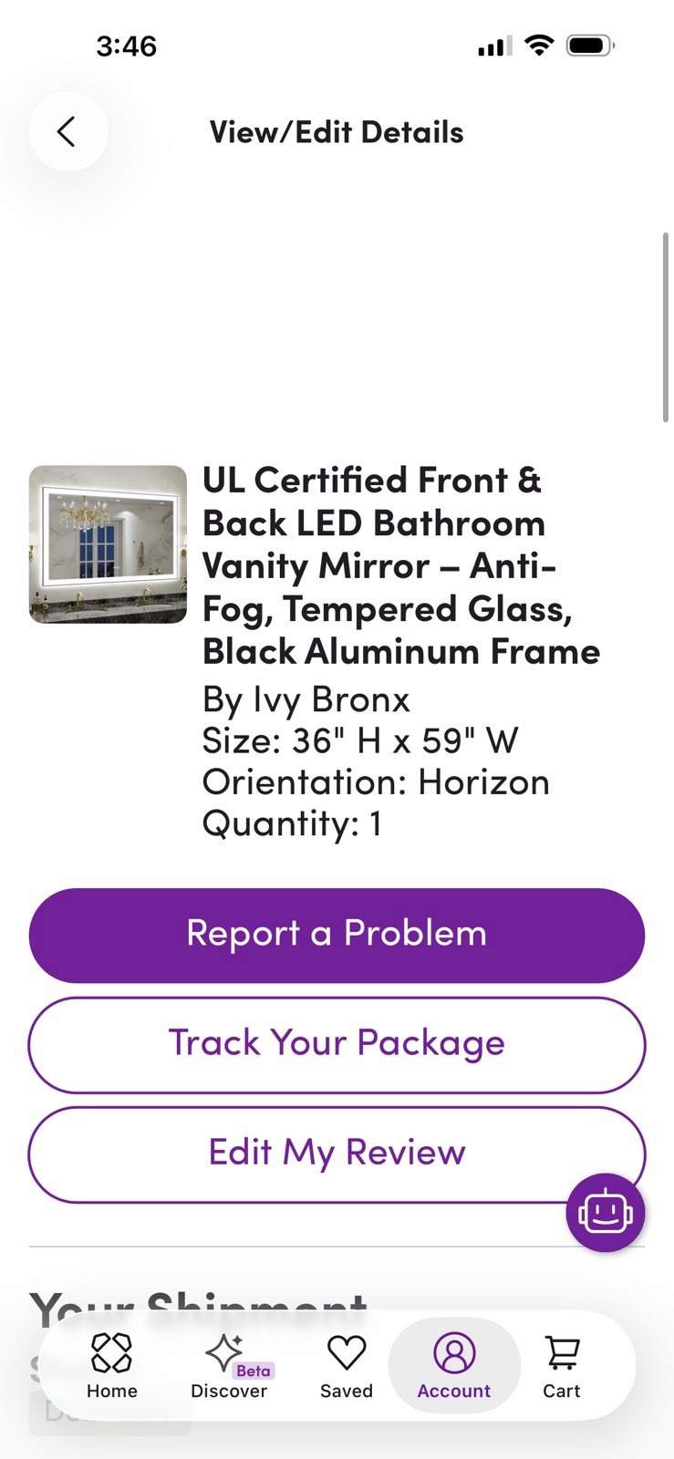 Ivy Bronx UL Certified Front/Back LED Anti-Fog Vanity Mirror 36x59 Black gallery