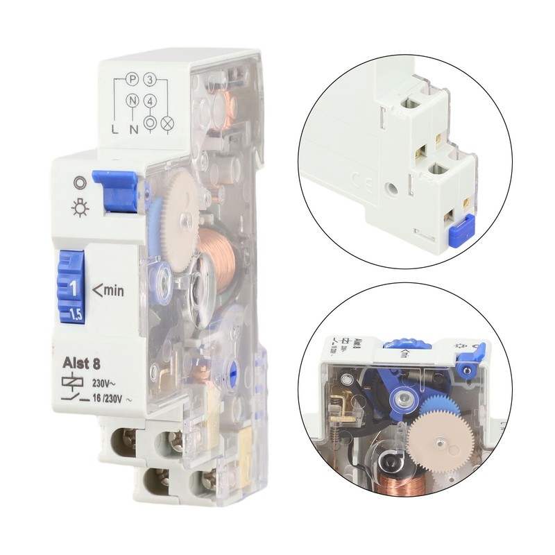 Mechanical Timer Switch for relay 230V for Stairway Light with DIN Rail Fix gallery