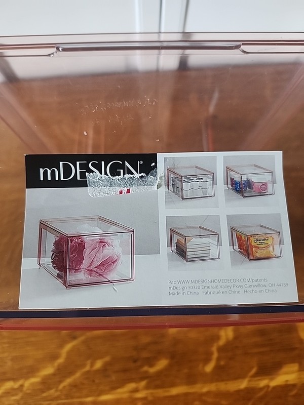 mDesign Pink Stackable Storage Drawer 12"x8"x6" New gallery