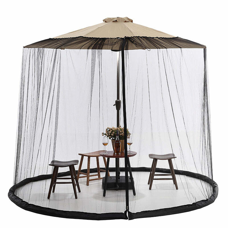 9ft Patio Umbrella Bug Screen w/Zipper Door and Polyester Netting gallery