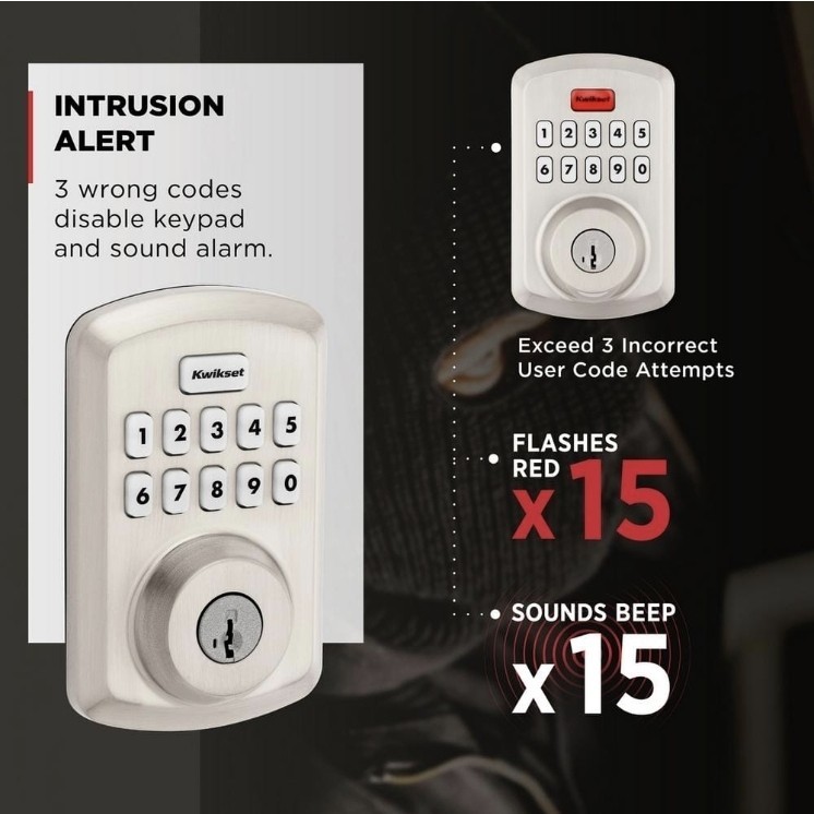 Kwikset Powerbolt 250 10-Button Keypad Satin Nickel Transitional Electronic gallery