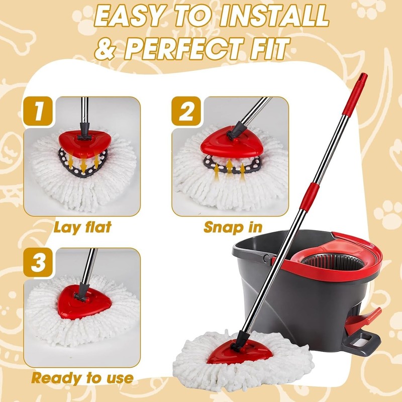 20-Pack Microfiber Spin Mop Replacement Heads for EasyWring Cleaning Systems gallery