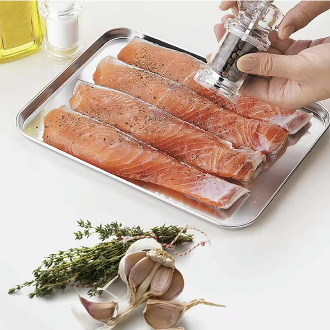 Stainless Steel Plate Rectangular Flat Bottom Tray Storage Trays Stainless Steel gallery