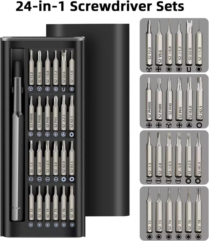24 In 1 Small Precision Screwdriver Set Magnetic Mini Screwdriver Bit Set For PC gallery