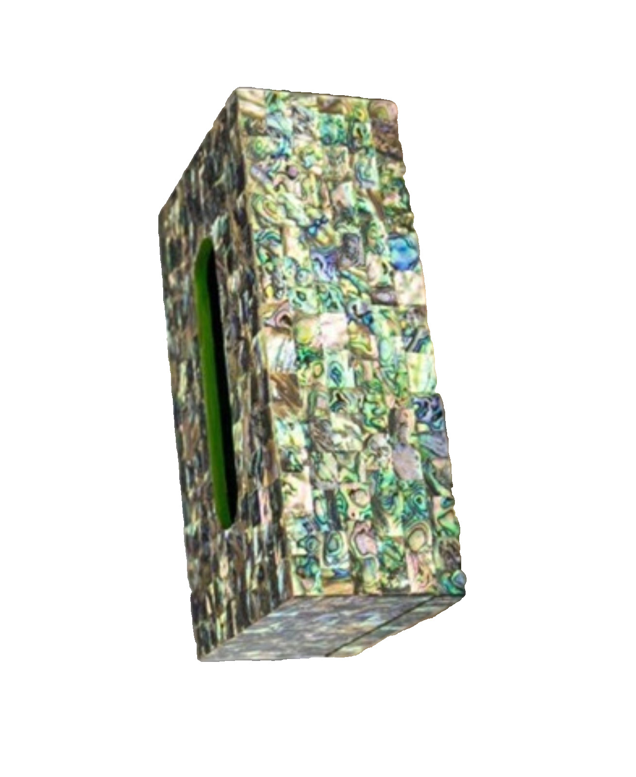 12"x6"x4" Abalone Shell Tissue Box Handmade Semi Precious Real Inlay Stone Decor gallery