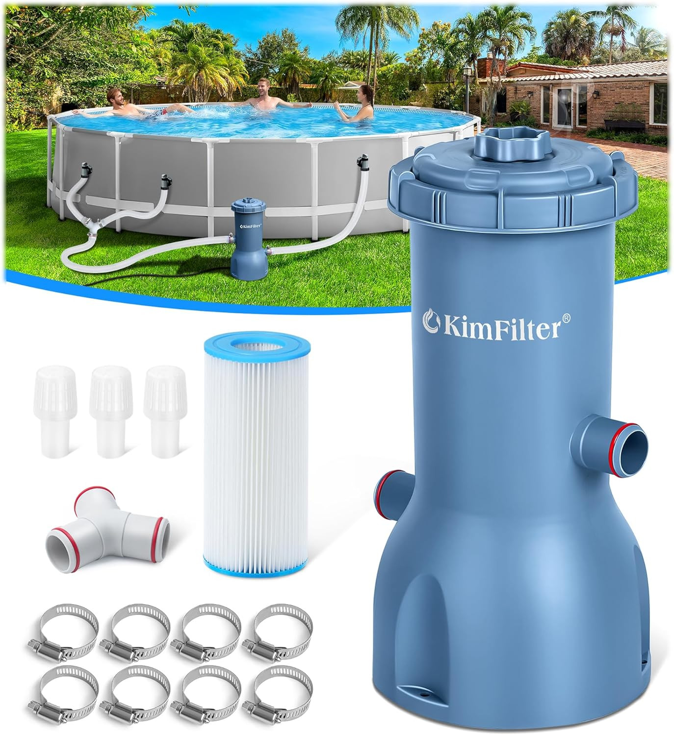 Pro Series 1000 GPH above Ground Pool Filter Pump, Powerful Pool Cartridge Filte gallery