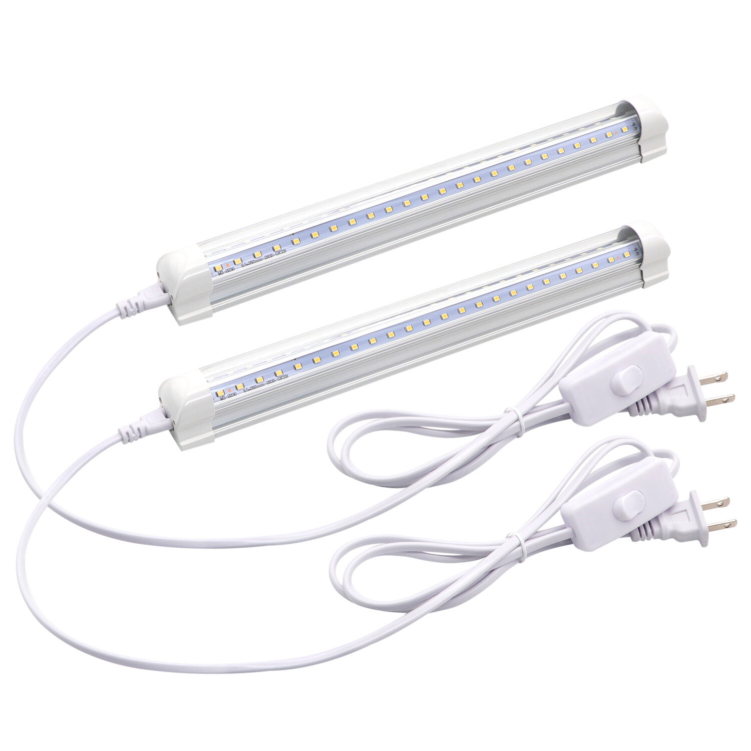 1FT Led Tube Light, 5000k Daylight White, 9W, Clear Cover, W/ Power Cord, 2-Pack gallery