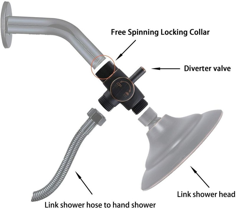 Handheld Shower Head Diverter Valve Brushed Nickel Chrome oil Rubbed Bronze Blac gallery