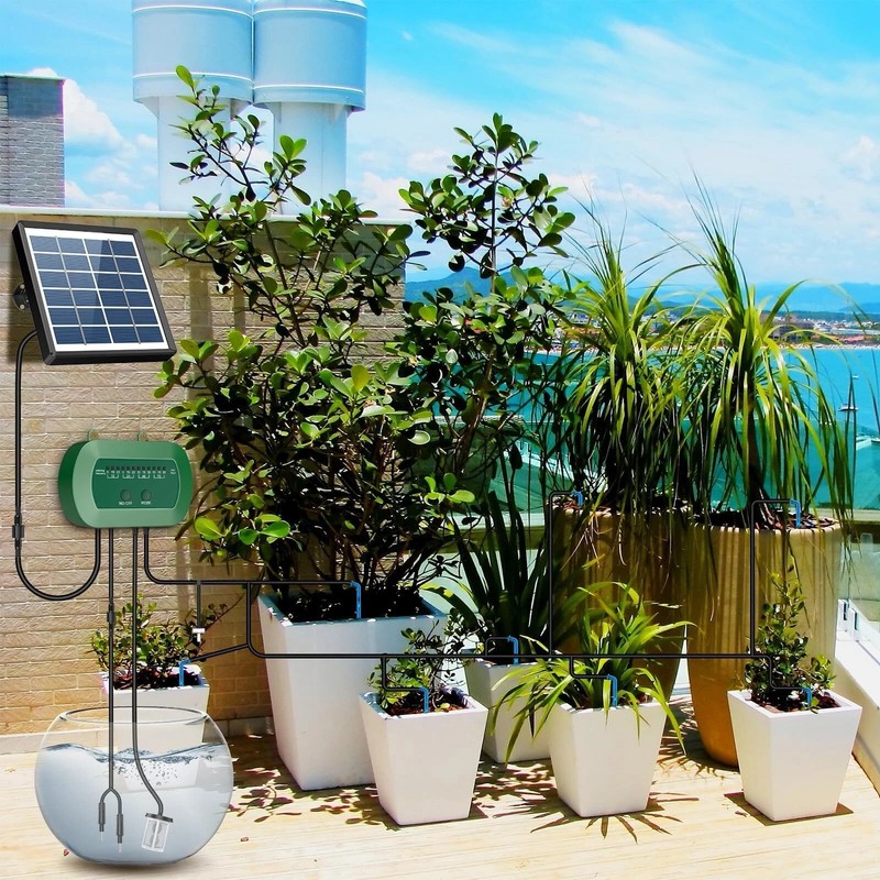 50FT Solar Automatic Drip Irrigation System Kit Plant Watering Timer Garden gallery