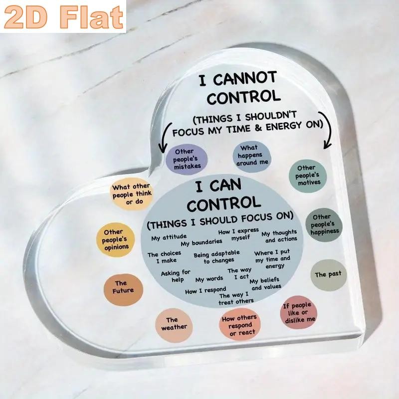 Heart Acrylic Plaque Control Circle Mental Health Self Care Reminder Table Decor gallery