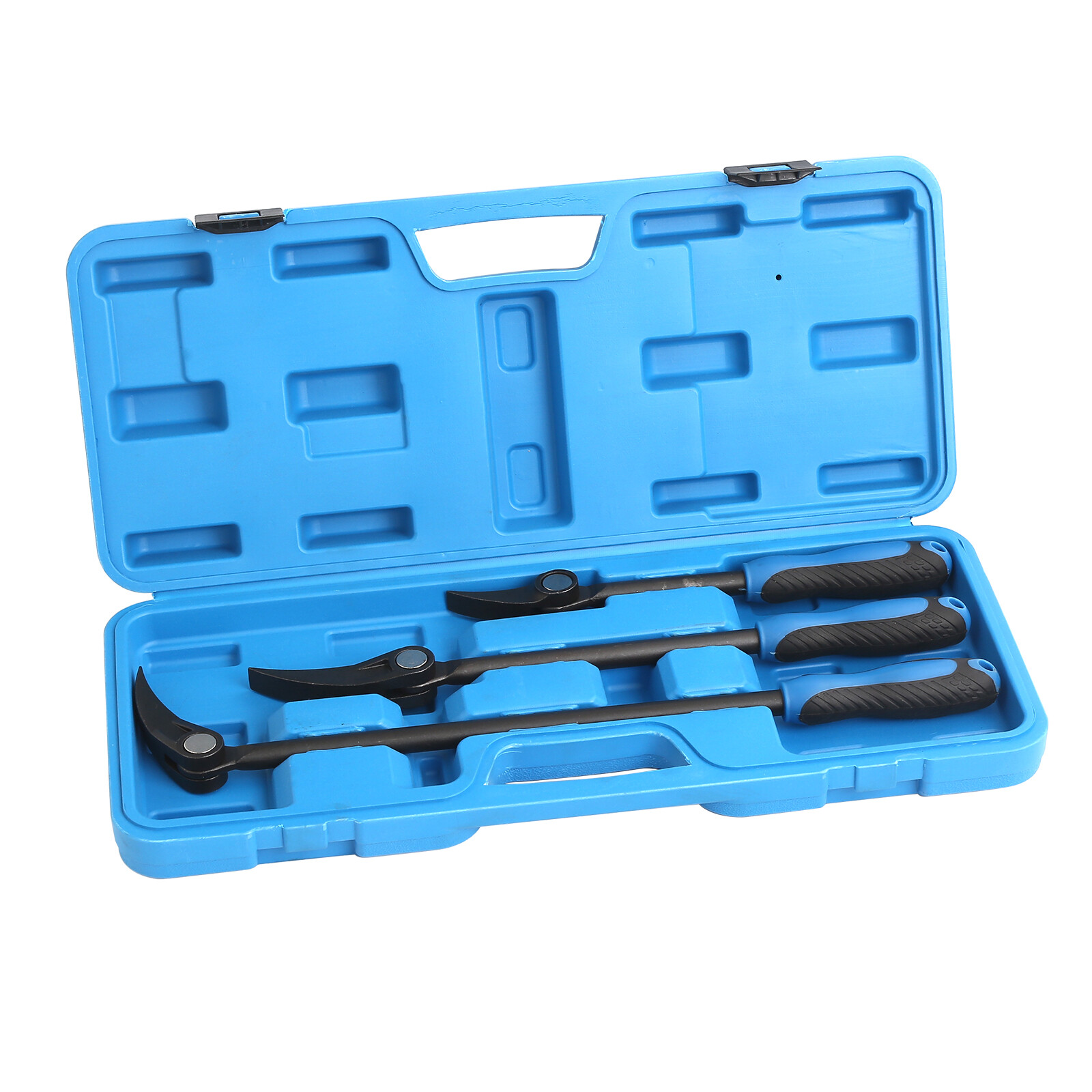3pc 8" 12" 16" HSS Indexable Pry Bar Set, 11-Position Adjustable Angle Pry Bars gallery