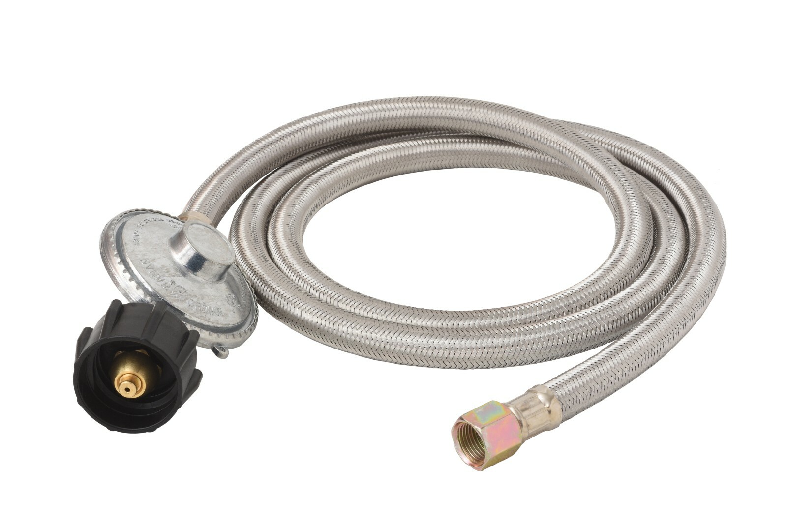 5 ft QCC1 Stainless Steel Braided Propane Adapter Hose with Regulator gallery