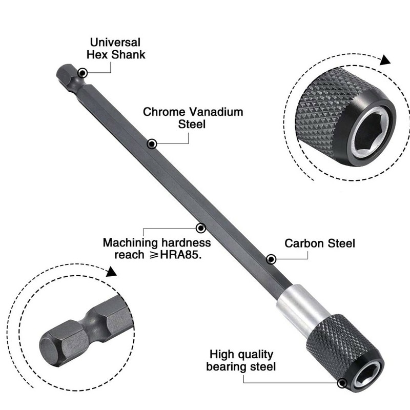 10pc 4" & 3" Impact Grade Socket Adapter Set 1/4" 3/8" 1/2" Drive 1/4" Hex Shank gallery