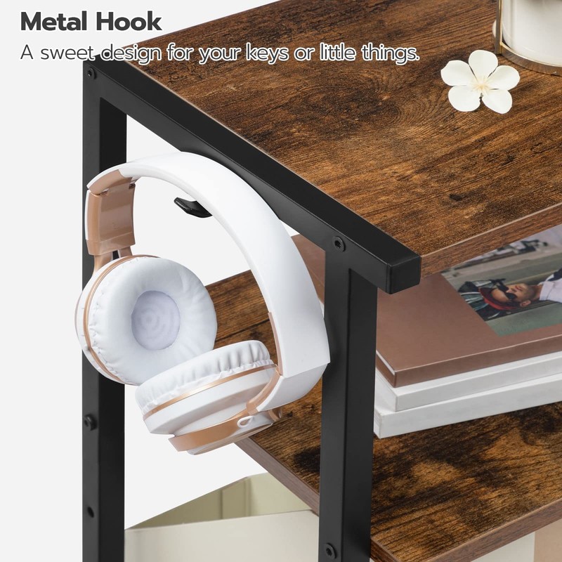 Industrial Printer Stand with Charging Station, 3-Tier Printer Table, Rolling... gallery