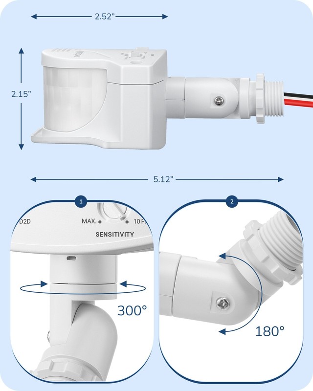 EDISHINE 2Pack 240° Motion Sensor,Replacement Motion Detector 3 Modes PIR Motion gallery