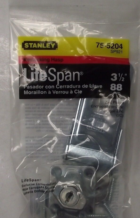 Stanley 75-5204 3-1/2" Keylocking Steel Safety Hasp gallery
