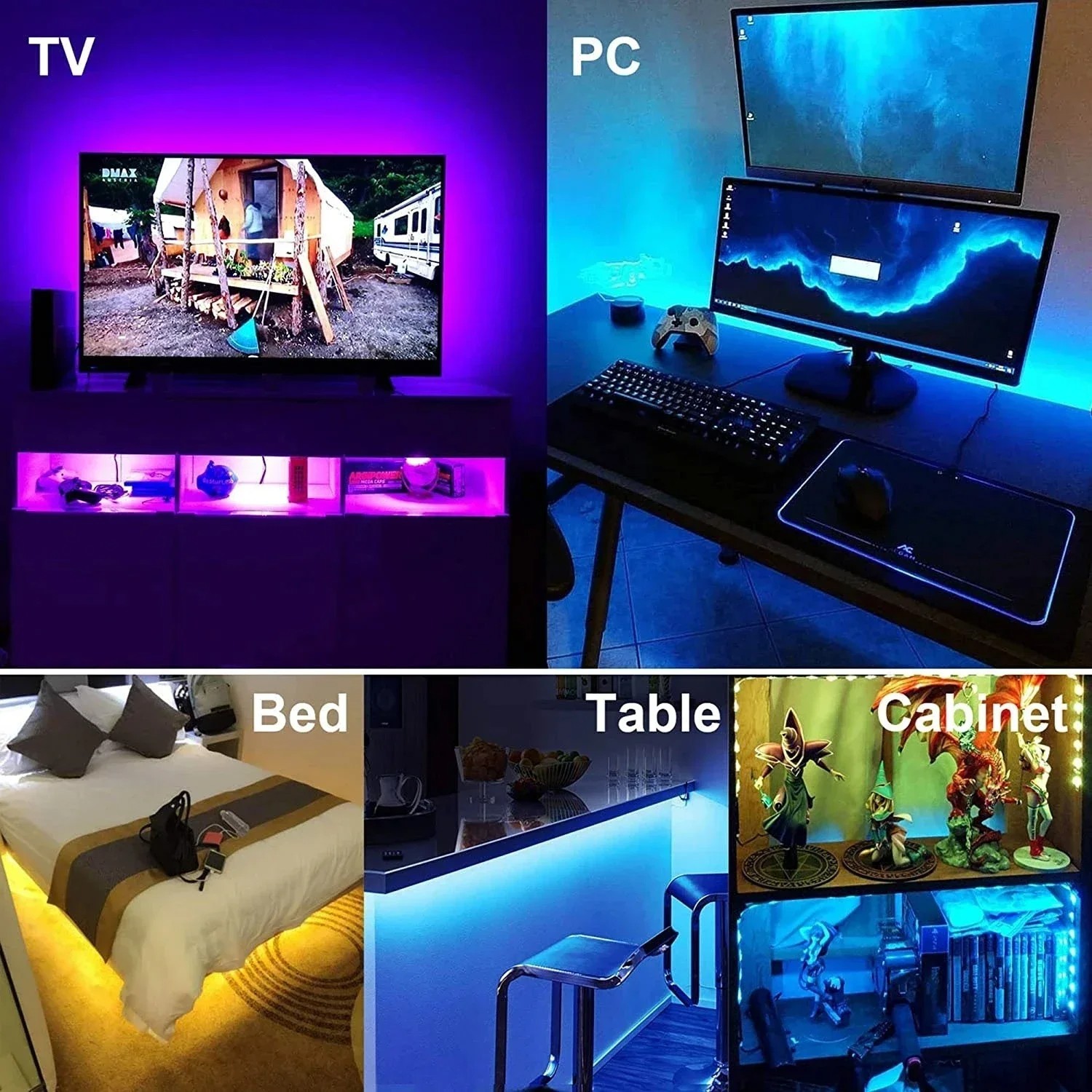 RGB LED Strip Light 5050 Bluetooth APP IR Remote Control USB 20M gallery