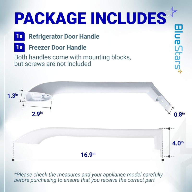 Refrigerator Door Handle Replacement ABS 17 Inch 2 Pack For Frigidaire Freezers gallery