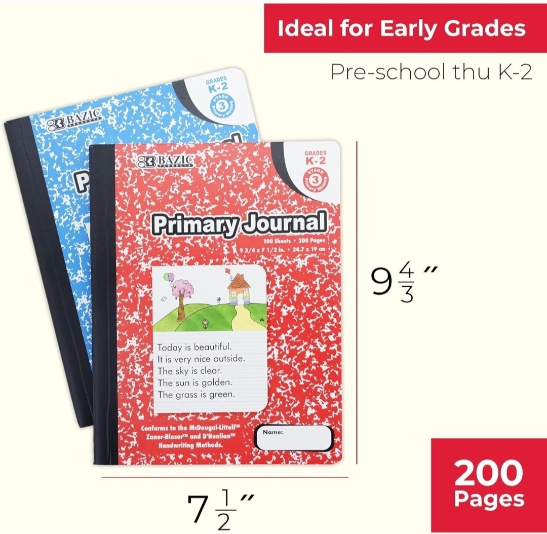 (4 pack) Primary Journal Composition Book,100 sheets Drawing & Writing Grade K-2 gallery