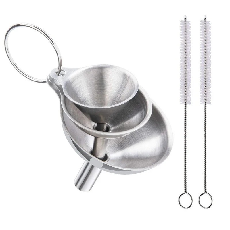 5 Pcs Stainless Steel Kitchen Funnels Set Food Metal Funnels for Filling Small.. gallery