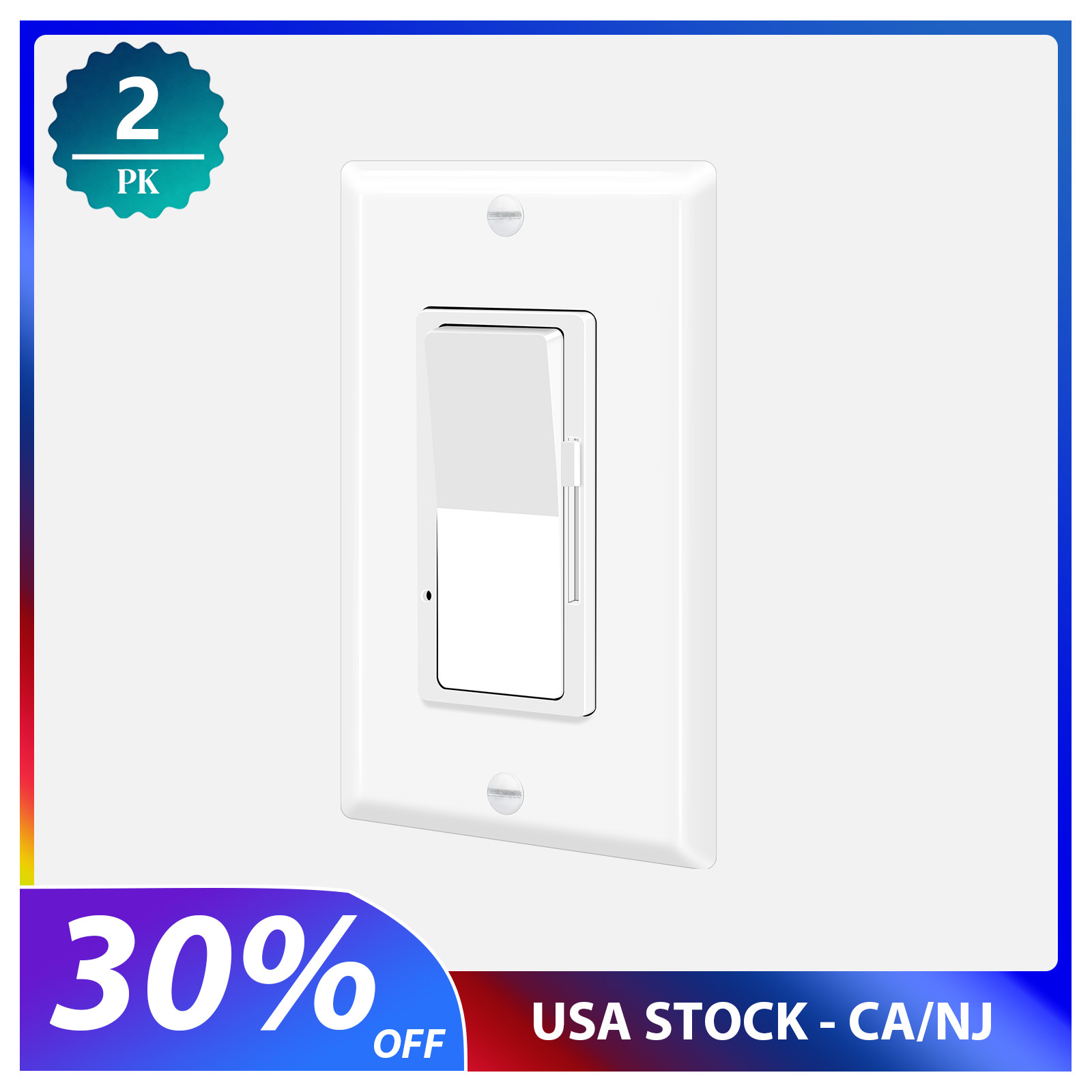LED Decora Rocker Dimmer, Single & 3-Way Switch, CFL 600W / LED 3W-150W / 2 Pack gallery