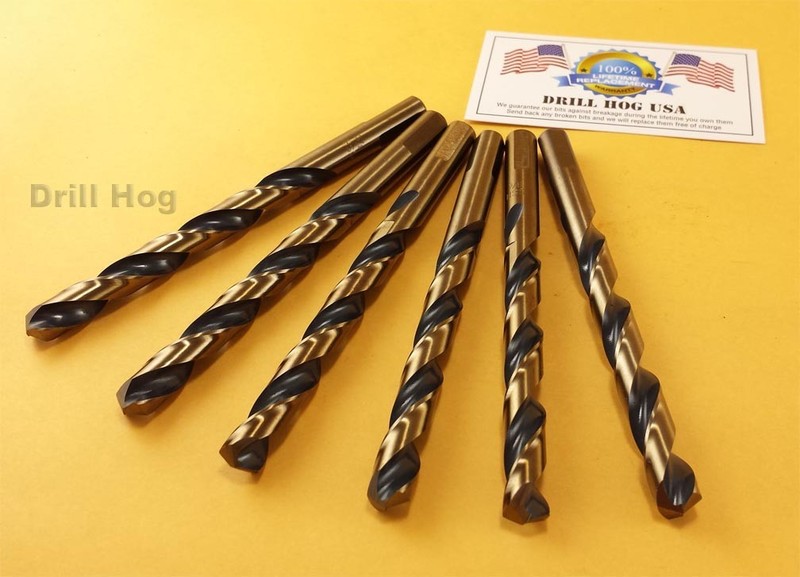 Drill Hog USA 3/8" Drill Bit 3/8 Molybdenum M7 Lifetime Warranty USA 6 Pack gallery