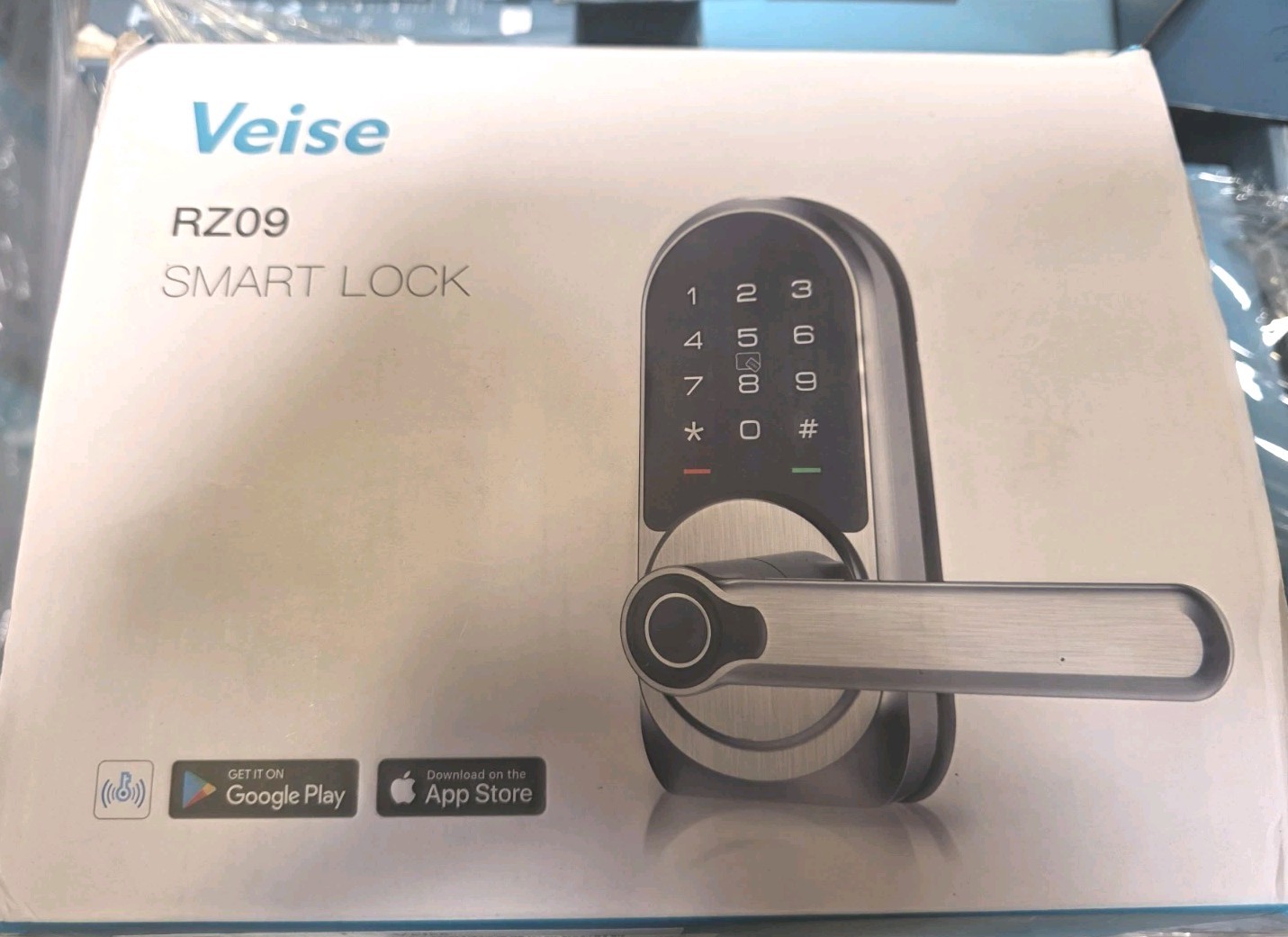 Veise Smart Lock 7in1 Fingerprint Keypad Deadbolt App Control RZ09 - Black gallery
